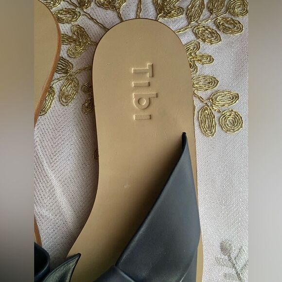 Tibi navy blue women's sandals with beige sole size 36 - Picture 5 of 12
